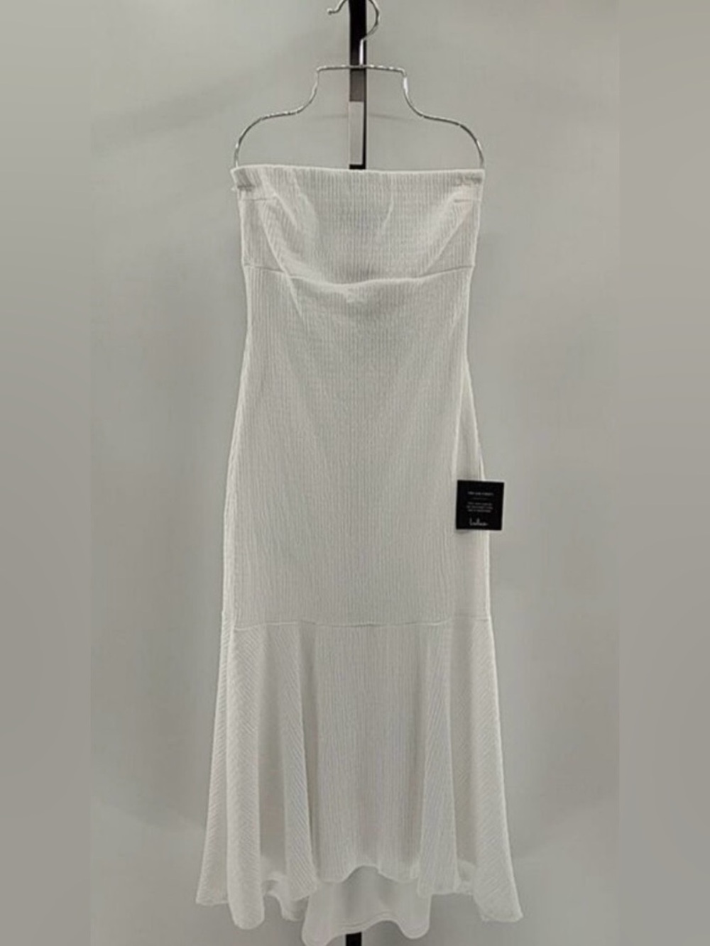 Lulus Darling Ways White Textured Strapless Midi Dress XS NWT - Picture 4 of 6
